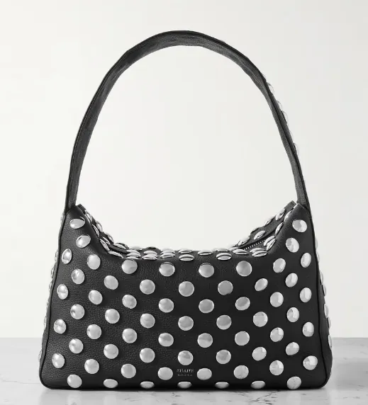 Khaite Elena Studded Leather Textured Shoulder Bag